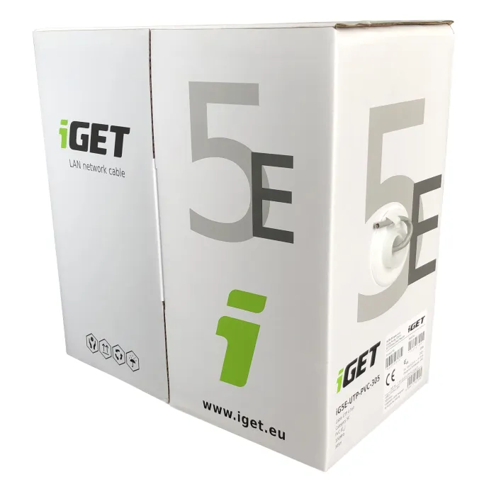 Síťový kabel iGET CAT5E UTP PVC Eca 305m/box