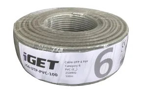 Síťový kabel iGET CAT6 UTP PVC Eca 100m/role